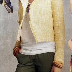 Yellow Daisy Statement Tweed Jacket Size Small